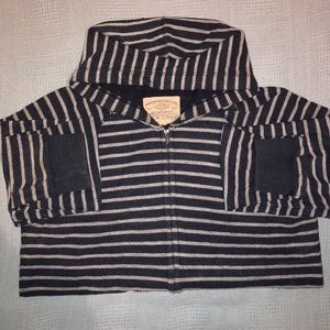 American Eagle blue/white striped zip-up hoodie